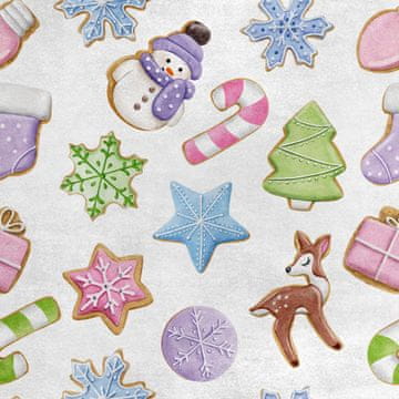 Royal Samt Stoff Polyester Zum Nähen - Motiv Lebkuchen mit Zuckerguss