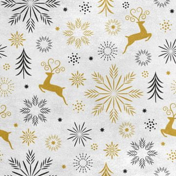 Royal Samt Stoff Polyester Zum Nähen - Motiv Weihnachtsschneeflocken