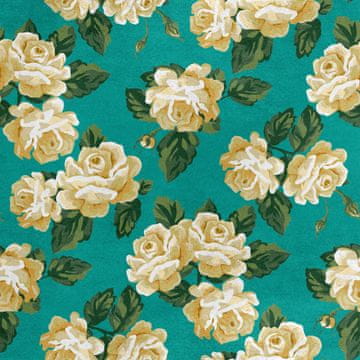 Royal Samt Stoff Polyester Zum Nähen - Motiv Rosen 2