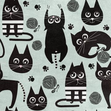 Royal Samt Stoff Polyester Zum Nähen - Motiv schwarze Katze