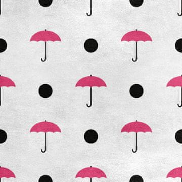 Royal Samt Stoff Polyester Zum Nähen - Motiv rosa Regenschirme