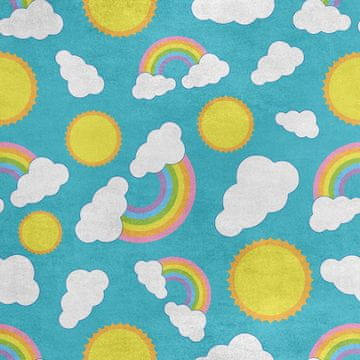Royal Samt Stoff Polyester Zum Nähen - Motiv Pastell Regenbogen