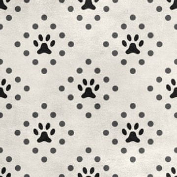 Royal Samt Stoff Polyester Zum Nähen - Motiv Hundepfoten 2