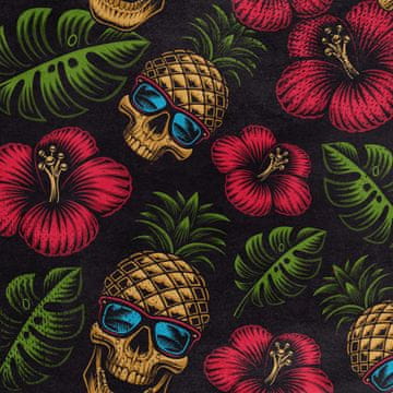 Royal Samt Stoff Polyester Zum Nähen - Motiv Schädel Ananas