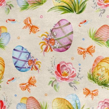 Royal Samt Stoff Polyester Zum Nähen - Motiv Ostereier