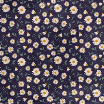 Royal Samt Stoff Polyester Zum Nähen - Motiv Kamille 2