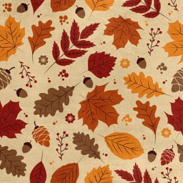Royal Samt Stoff Polyester Zum Nähen - Motiv Herbstblätter