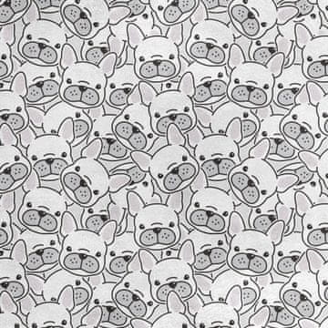 Royal Samt Stoff Polyester Zum Nähen - Motiv Französische Bulldogge