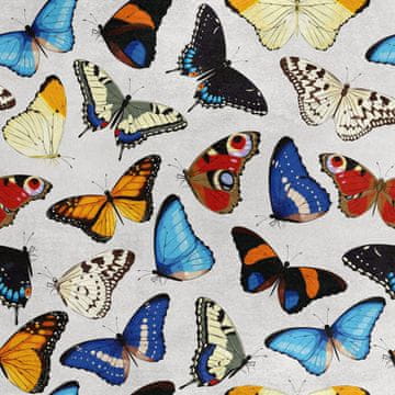 Royal Samt Stoff Polyester Zum Nähen - Motiv Sammlung von Schmetterlingen