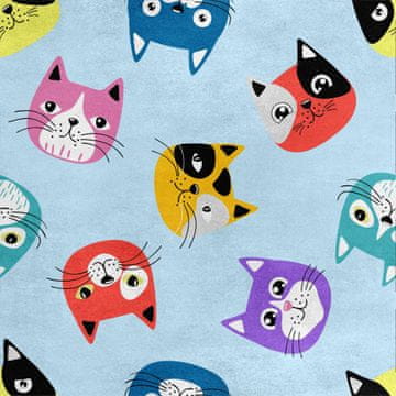 Royal Samt Stoff Polyester Zum Nähen - Motiv rebele Katzenköpfe