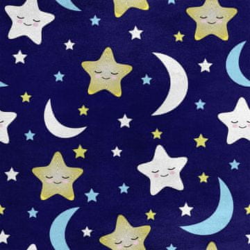 Royal Samt Stoff Polyester Zum Nähen - Motiv Sterne und Monde