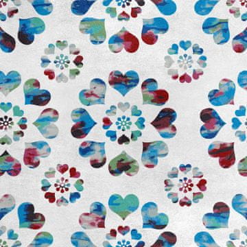 Royal Samt Stoff Polyester Zum Nähen - Motiv Herzen Blumen Apstrakcija