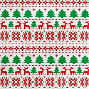 Royal Samt Stoff Polyester Zum Nähen - Motiv Pixel-Weihnachtsmuster