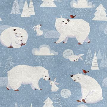 Royal Samt Stoff Polyester Zum Nähen - Motiv Ein Eisbär