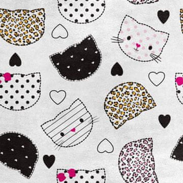 Royal Samt Stoff Polyester Zum Nähen - Motiv Katzenkopf mit Mustern