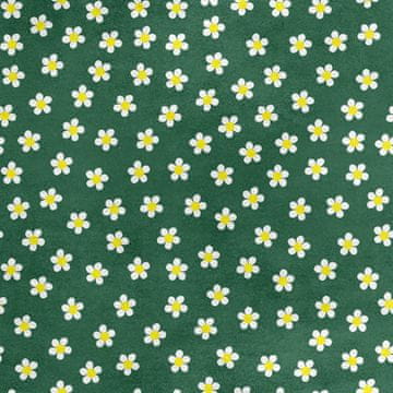 Royal Samt Stoff Polyester Zum Nähen - Motiv Kamille auf günem