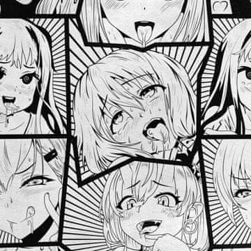 Royal Samt Stoff Polyester Zum Nähen - Motiv Ahegao Manga