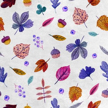 Royal Samt Stoff Polyester Zum Nähen - Motiv rebele Blätter Aquarell 2