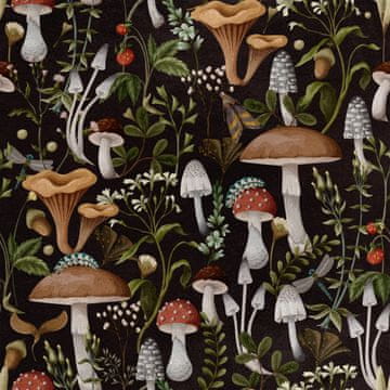 Royal Samt Stoff Polyester Zum Nähen - Motiv Pilze