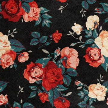 Royal Samt Stoff Polyester Zum Nähen - Motiv Rosen