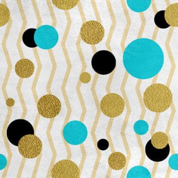Royal Samt Stoff Polyester Zum Nähen - Motiv Punkte Zickzack
