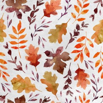 Royal Samt Stoff Polyester Zum Nähen - Motiv Herbstblätter Aquarell