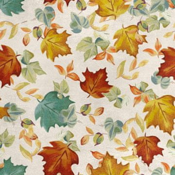 Royal Samt Stoff Polyester Zum Nähen - Motiv gemalte Herbstblätter
