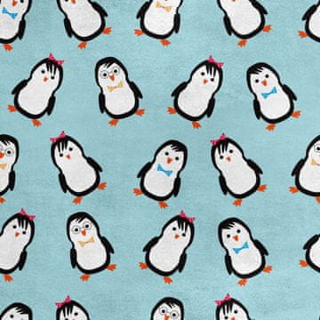 Royal Samt Stoff Polyester Zum Nähen - Motiv Pinguine