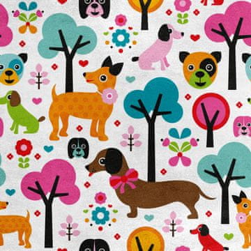 Royal Samt Stoff Polyester Zum Nähen - Motiv Hunde im Park