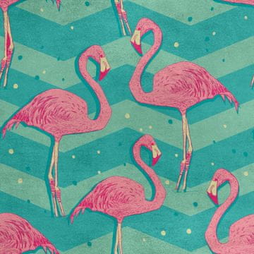 Royal Samt Stoff Polyester Zum Nähen - Motiv Flamingo