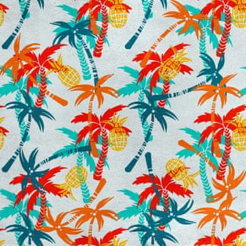 Royal Samt Stoff Polyester Zum Nähen - Motiv Palmen Pineapple
