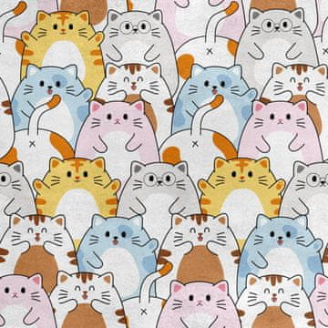 Royal Samt Stoff Polyester Zum Nähen - Motiv rebele kawaii Katzen