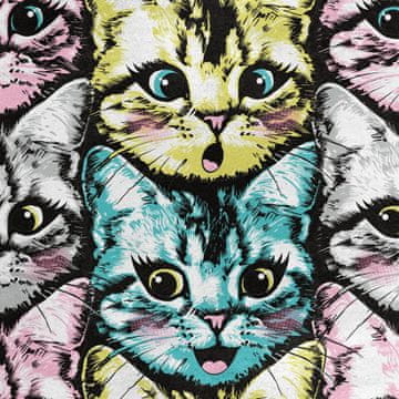 Royal Samt Stoff Polyester Zum Nähen - Motiv gemalte Katzen 2