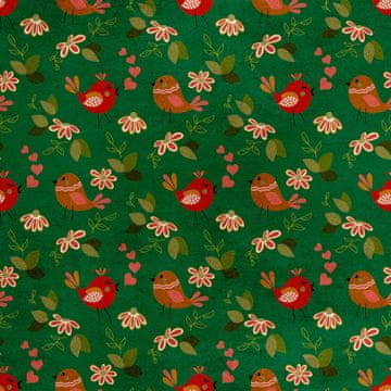 Royal Samt Stoff Polyester Zum Nähen - Motiv Vögel verliebt