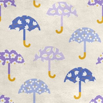 Royal Samt Stoff Polyester Zum Nähen - Motiv Blumenschirme