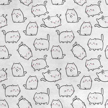 Royal Samt Stoff Polyester Zum Nähen - Motiv kawaii Babykatzen