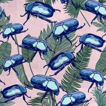 Royal Samt Stoff Polyester Zum Nähen - Motiv Käfer