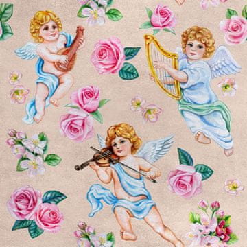 Royal Samt Stoff Polyester Zum Nähen - Motiv Engel