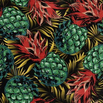 Royal Samt Stoff Polyester Zum Nähen - Motiv Green Pineapple