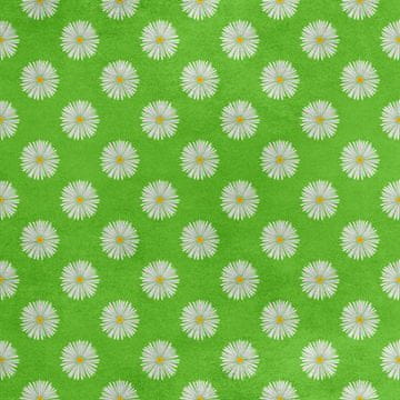 Royal Samt Stoff Polyester Zum Nähen - Motiv Gänseblümchen auf Grün 2