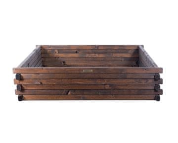 EE Podignuta drvena gredica 100x100x24cm - Podignuta vrtna gredica za začinsko bilje, cvijeće, povrće - Drvena vrtna kutija, impregnirana - Drvo tamno ružino drvo