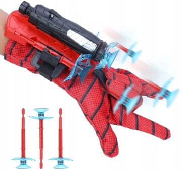 FED DJEČJI SET - RUKAVICA S BACAČEM + 3 PIKADO S VAKUUMSKIM ČAŠICAMA - SPIDERMAN
