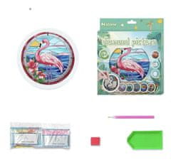 FED DIJAMANTNI MOZAIK FLAMINGO 20x20 CM - KOMPLET ZA RUKOTVORINE S PRIBOROM
