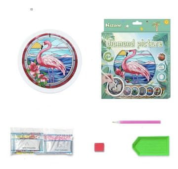FED DIJAMANTNI MOZAIK FLAMINGO 20x20 CM - KOMPLET ZA RUKOTVORINE S PRIBOROM