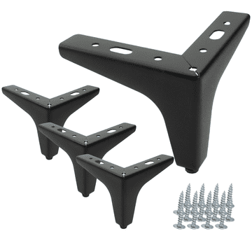 BB Set od 4 komada nožica za namještaj Kotvica crna mat visina 10 cm