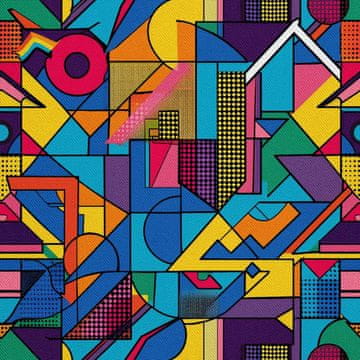VANJSKI DEKOSTOFFE OXFORD - Motiv Geometrisch I DX3312