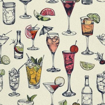 VANJSKI DEKOSTOFFE OXFORD - Motiv Cocktail | DX8423
