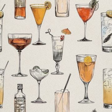 OUTDOOR DEKOSTOFFE OXFORD - Motiv Cocktail | DX8686