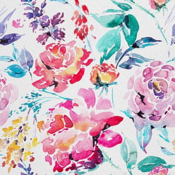 VANJSKI DEKOSTOFFE OXFORD - Motiv Aquarell Pfingstrosen 1 I DX161