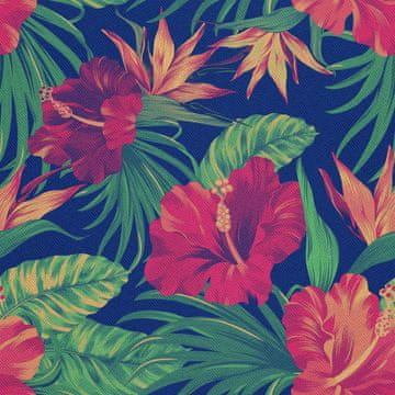 VANJSKI DEKOSTOFFE OXFORD - Motiv Hibiskusblüten 1 I DX134